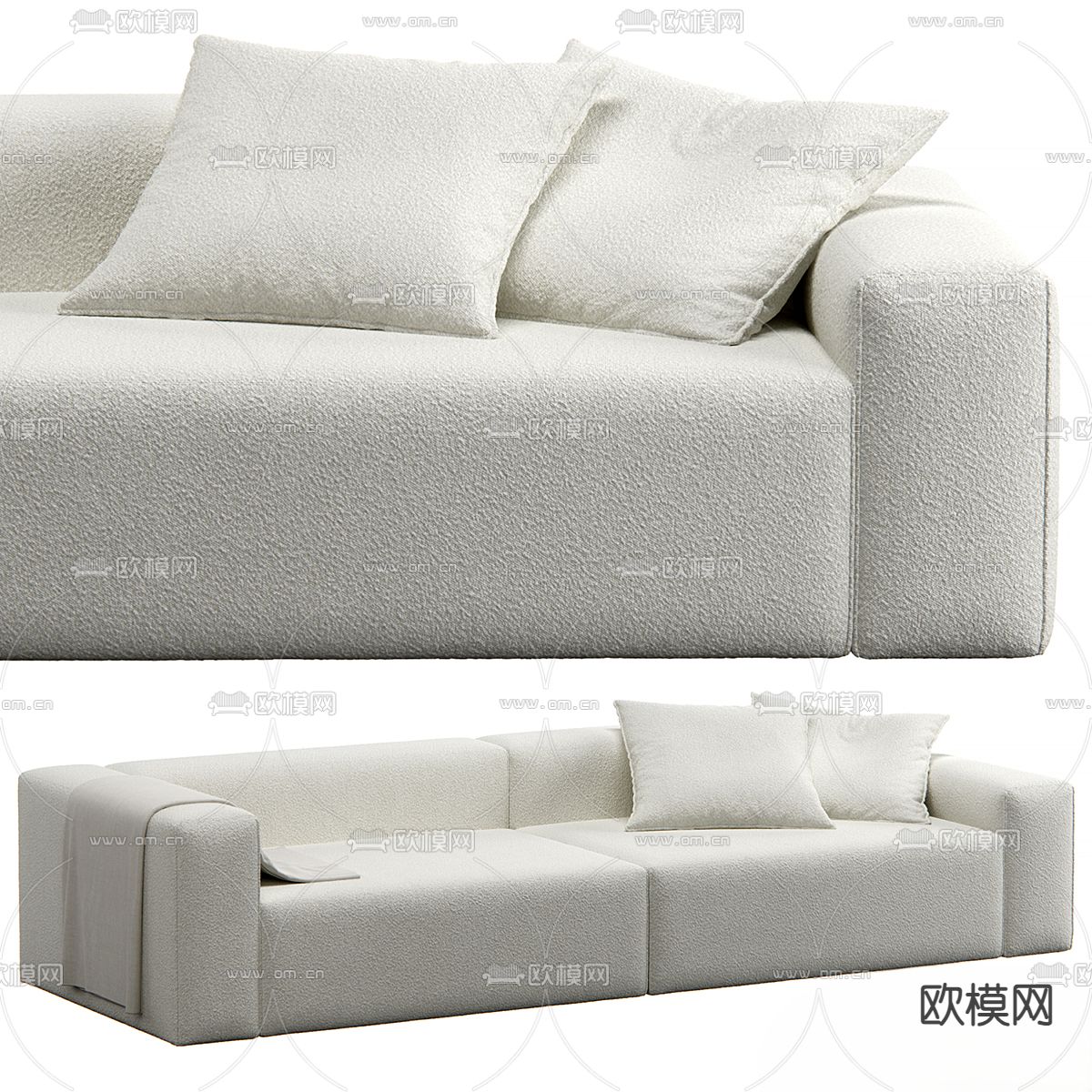 Twils 奶油风沙发 双人沙发3d模型下载
