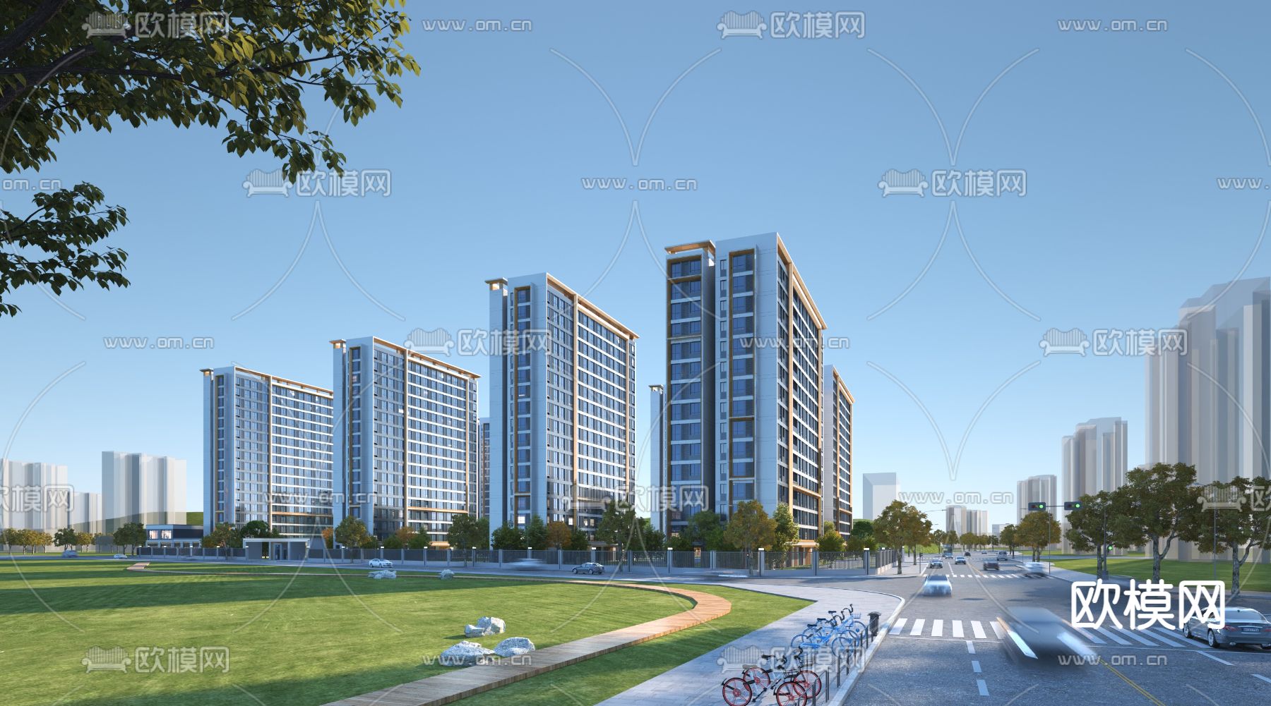 高层住宅外观3d模型下载