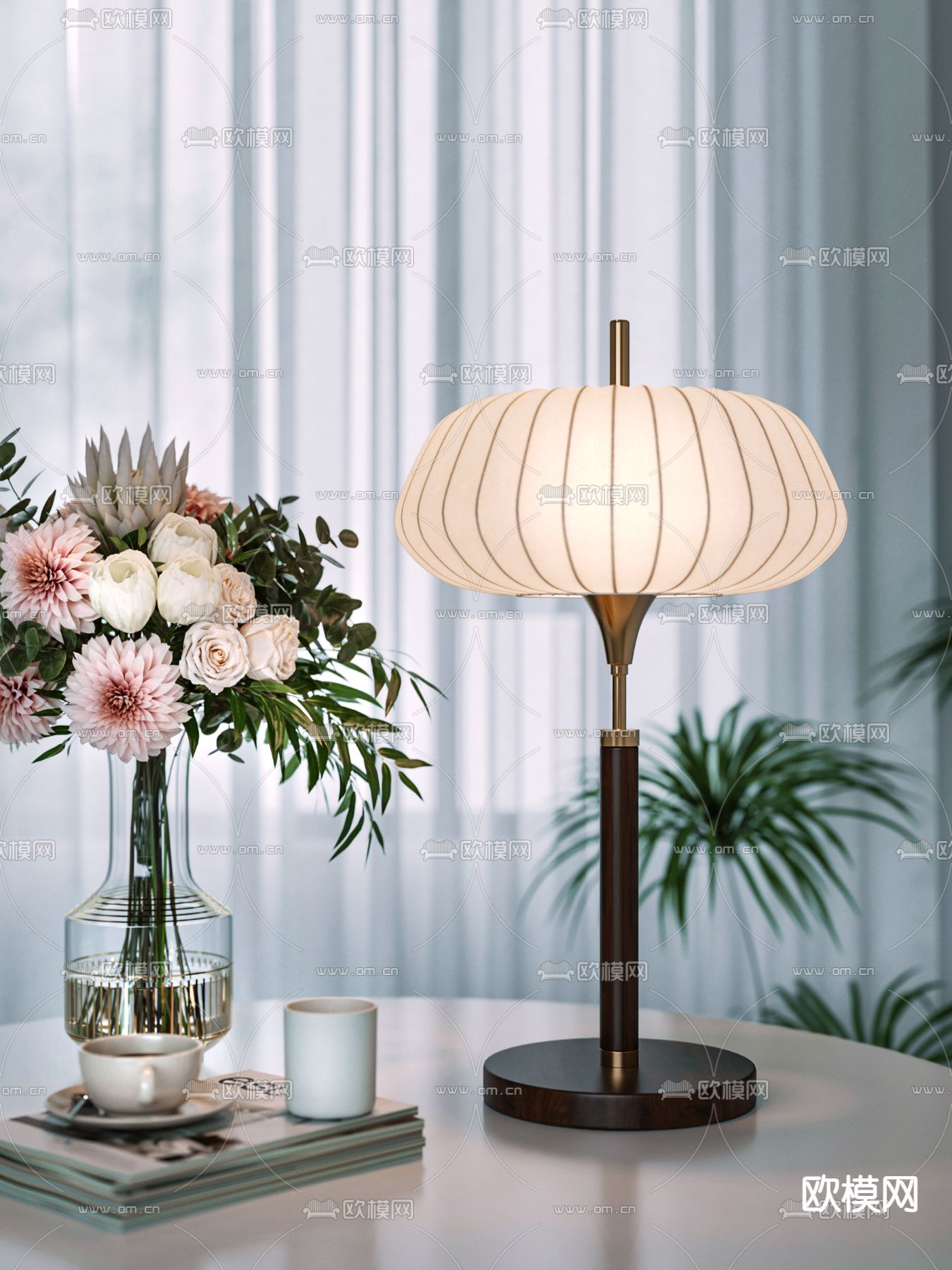 中古风台灯3d模型下载