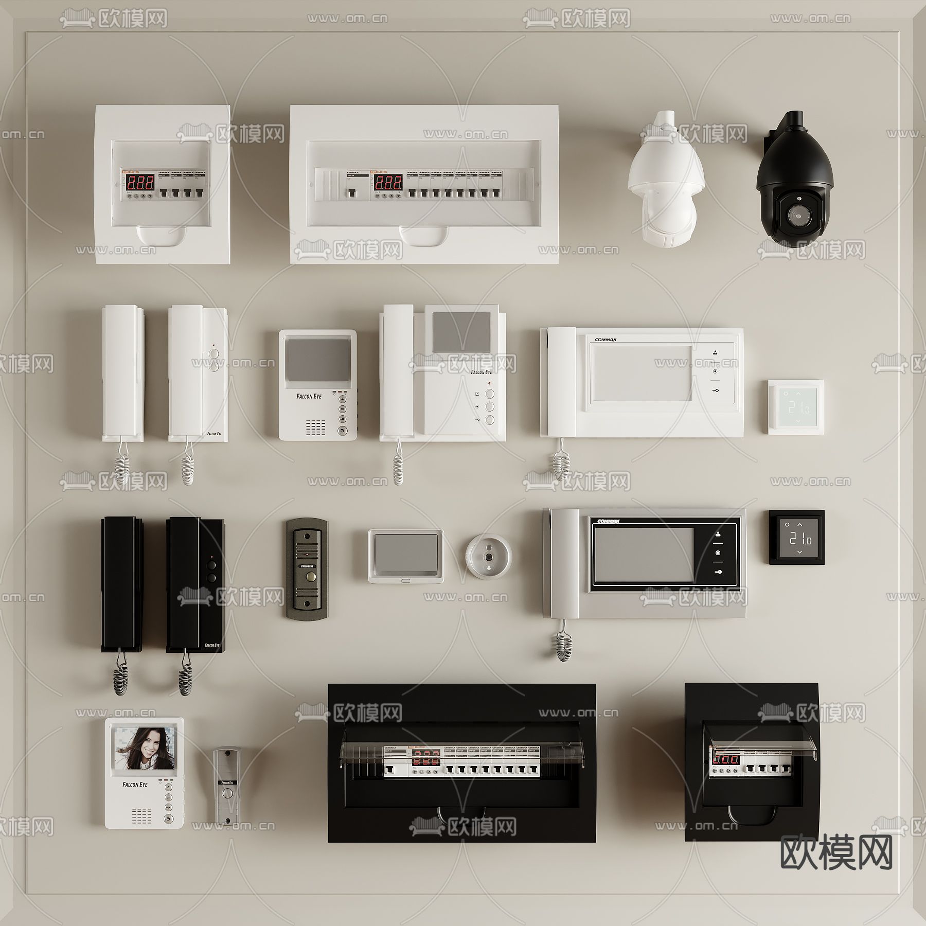 电器设备 可视电话 电箱 摄像头su模型