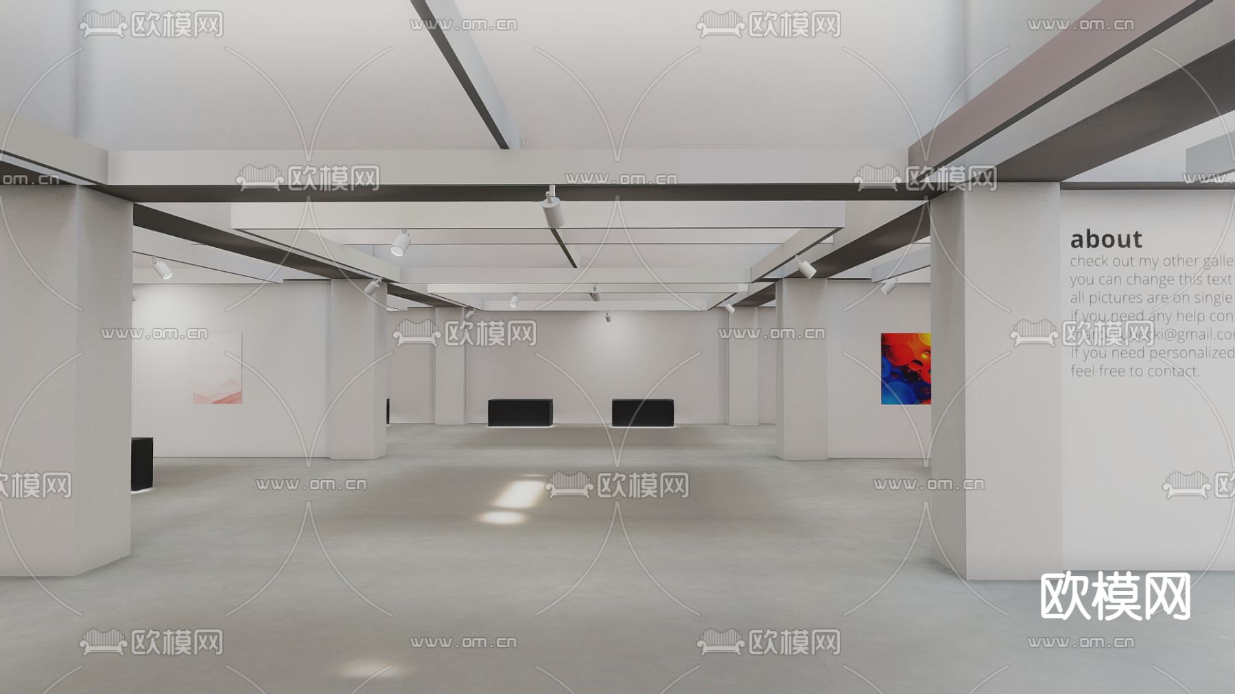文化馆 画馆画展 美术馆3d模型下载