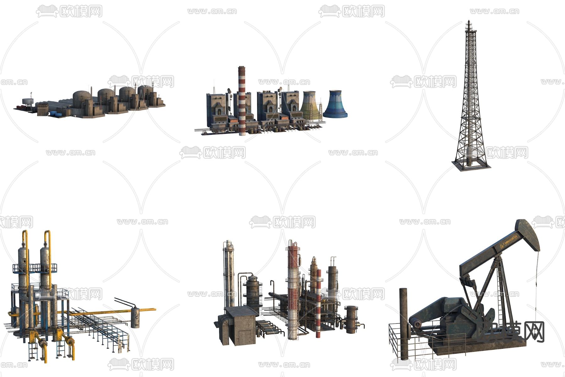 磕头机 石油开采机3d模型下载