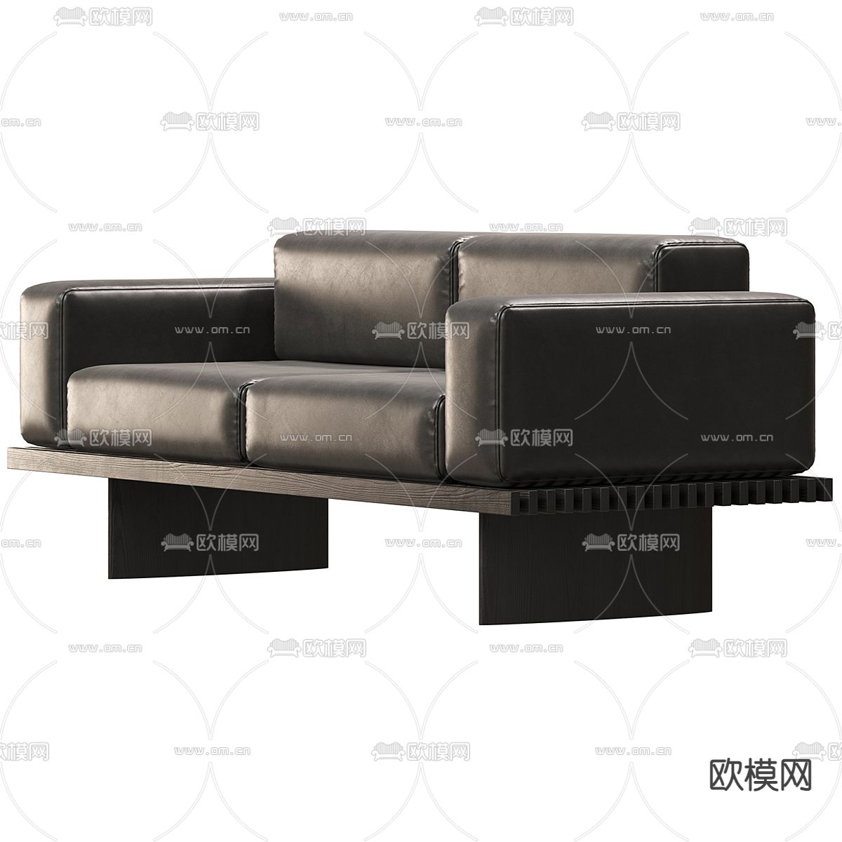 Cassina 双人沙发 皮革沙发3d模型下载（渲染图2）