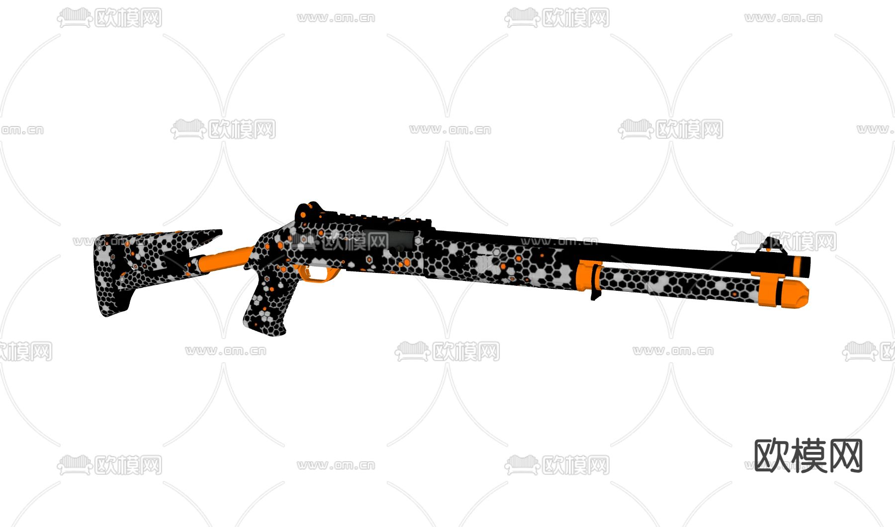 自动步枪 儿童玩具 玩具步枪su模型下载（渲染图1）