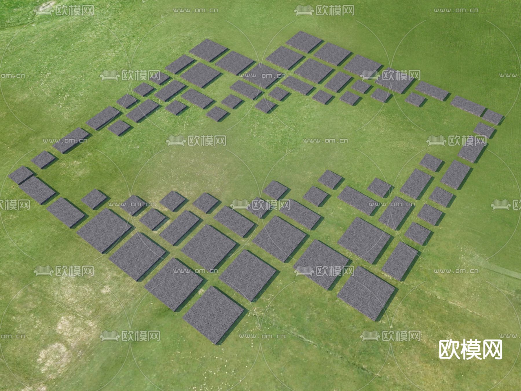 景观园路 公园汀步 铺地3d模型下载