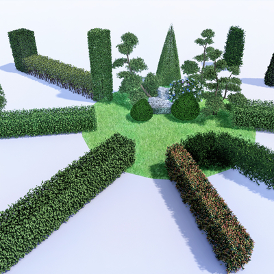  灌木丛 球形植被 绿化带su模型 