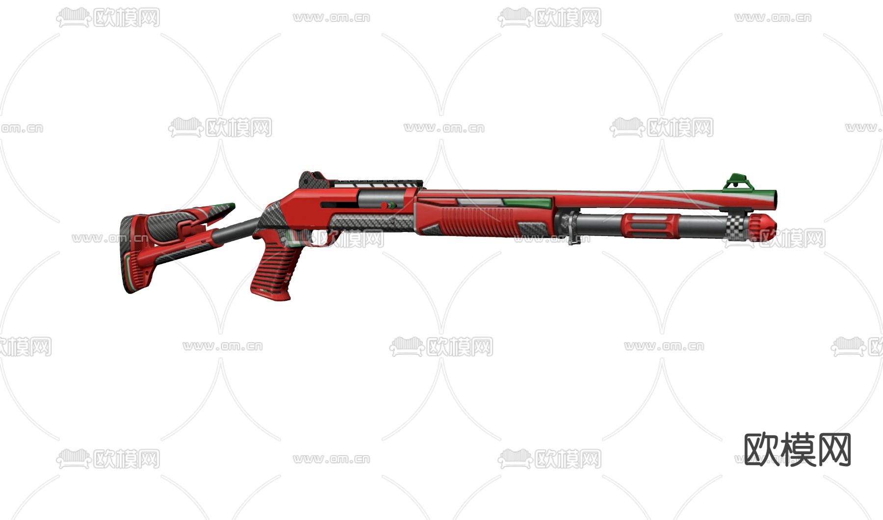自动步枪 儿童玩具 玩具步枪su模型下载（渲染图1）
