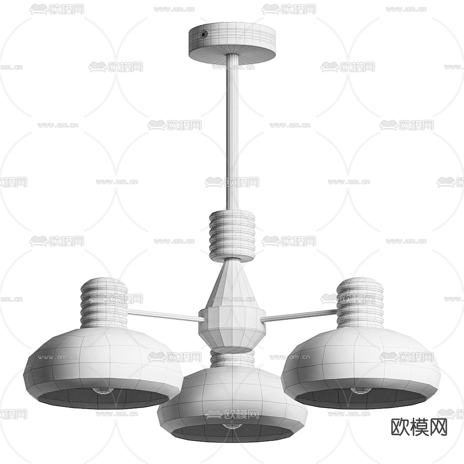 法式吊灯 多头吊灯3d模型下载（渲染图2）