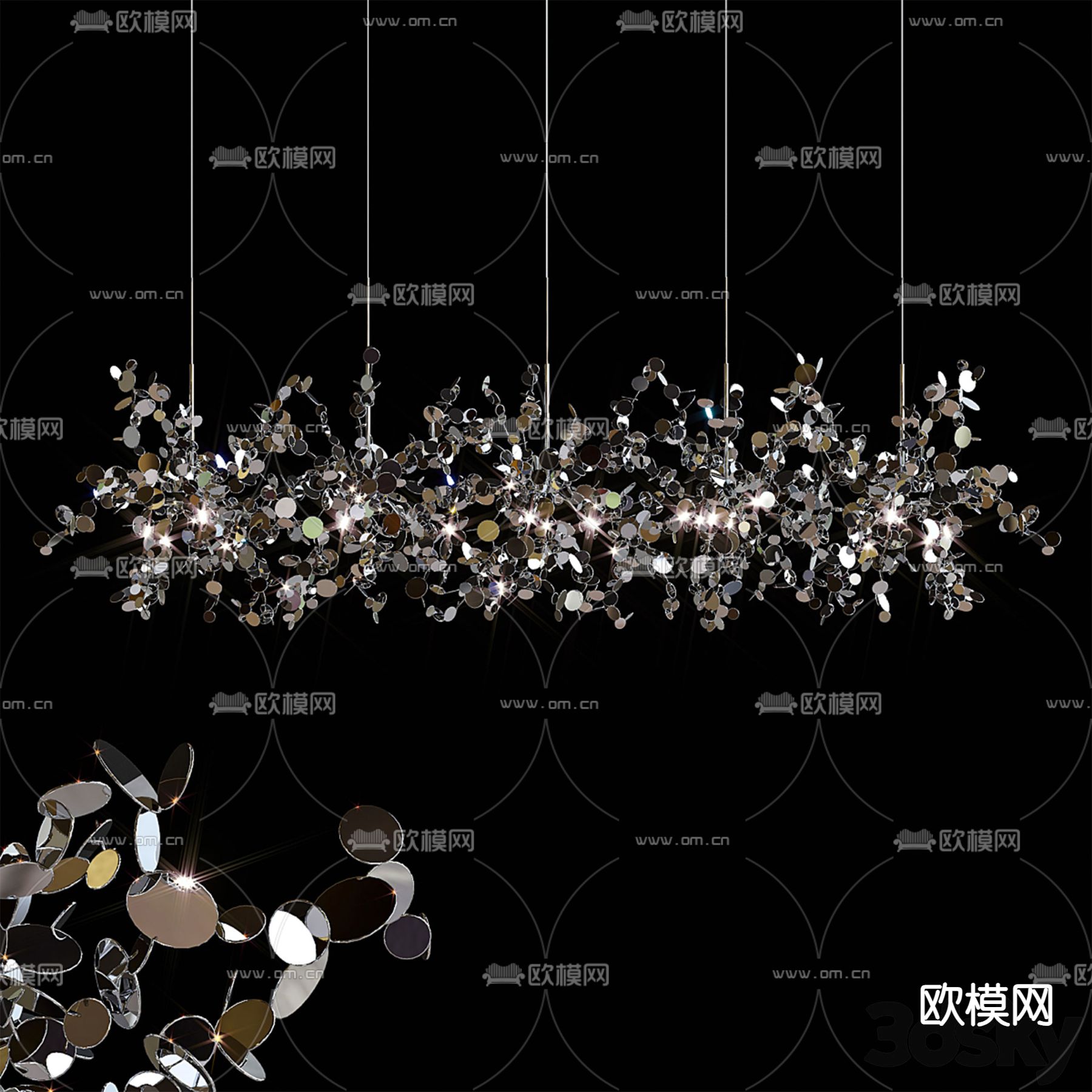 Loft 亮片装饰灯3d模型下载（渲染图2）