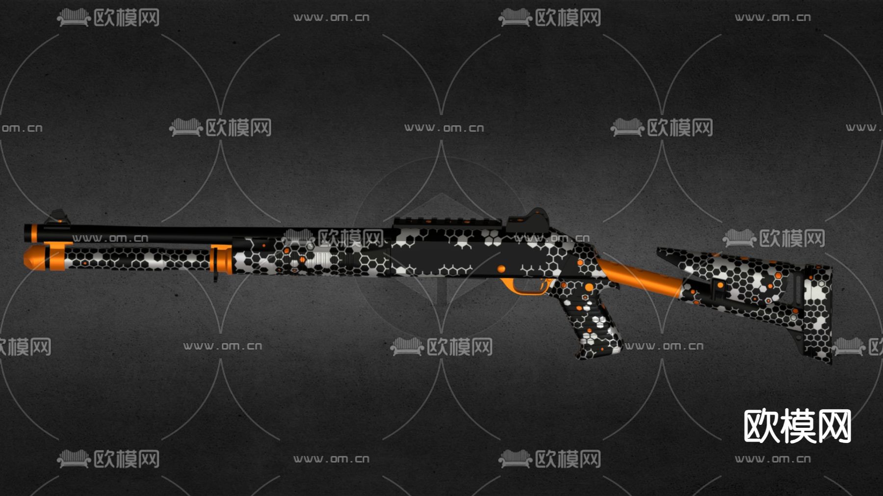 自动步枪 儿童玩具 玩具步枪su模型下载（渲染图2）