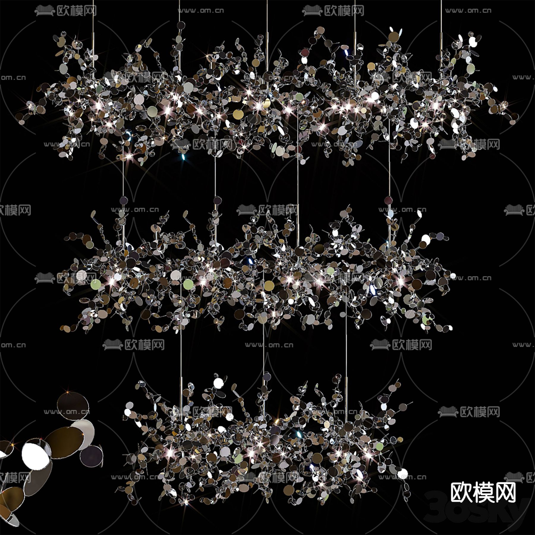 Loft 亮片装饰灯3d模型下载（渲染图1）
