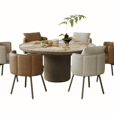  minotti 现代餐桌椅su模型 