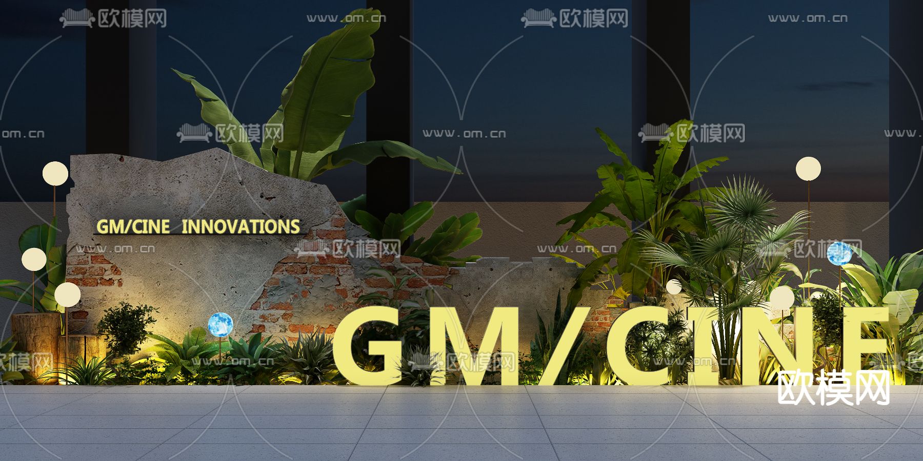 别墅庭院 屋顶花园3d模型下载（渲染图2）