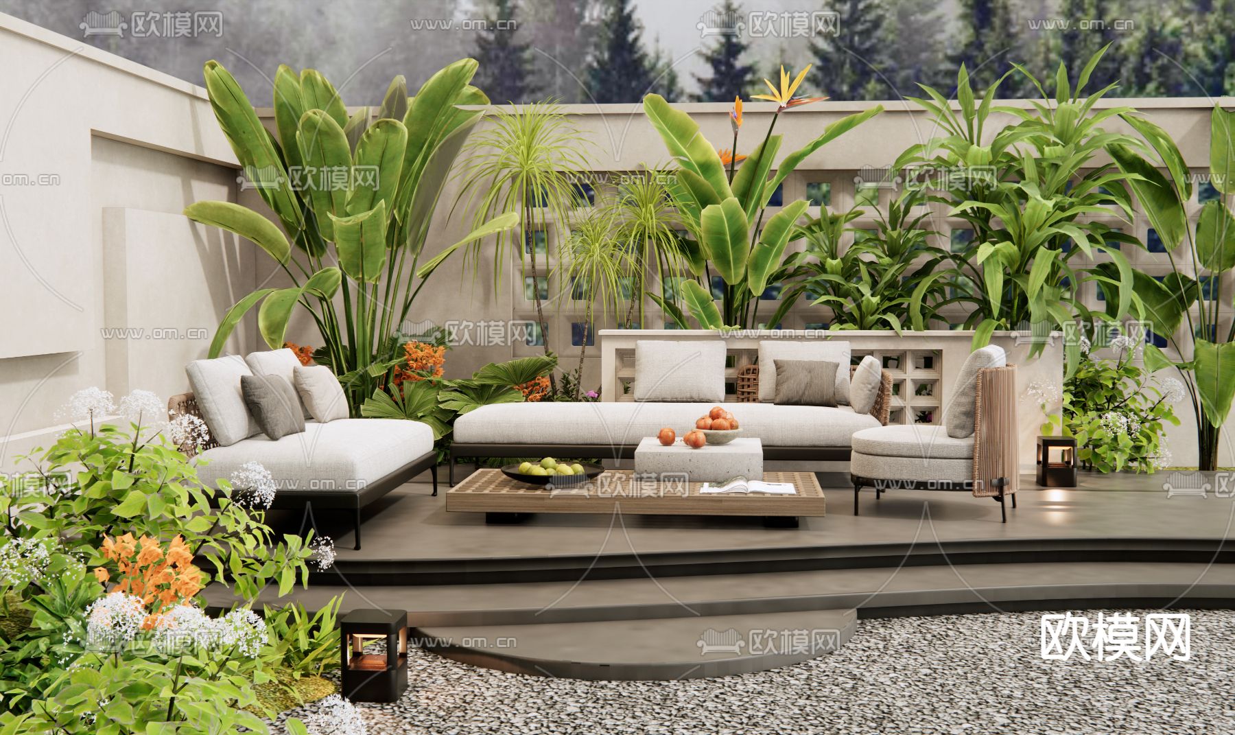 户外沙发 组合沙发3d模型下载