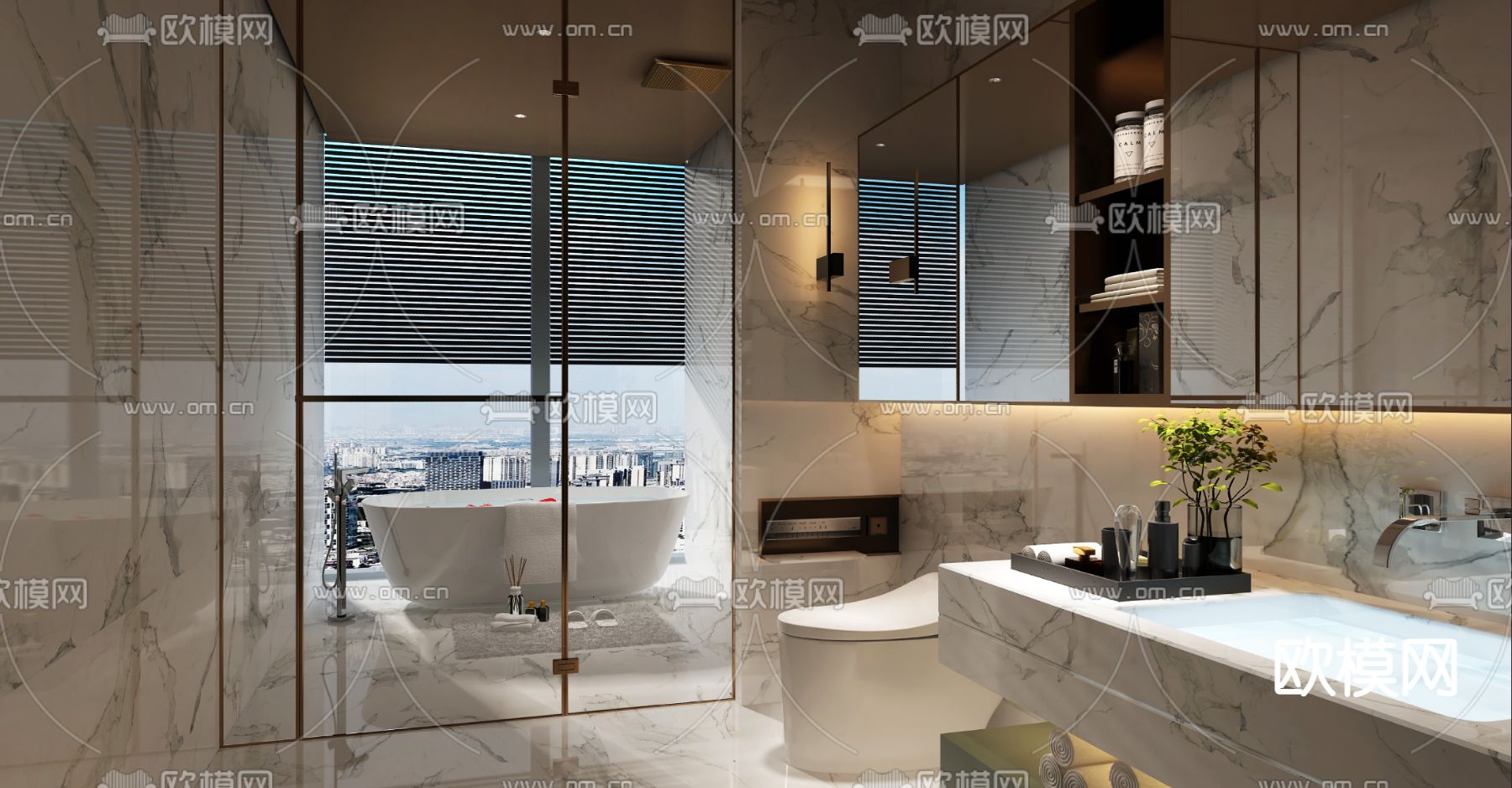 轻奢卫生间 浴室3d模型下载