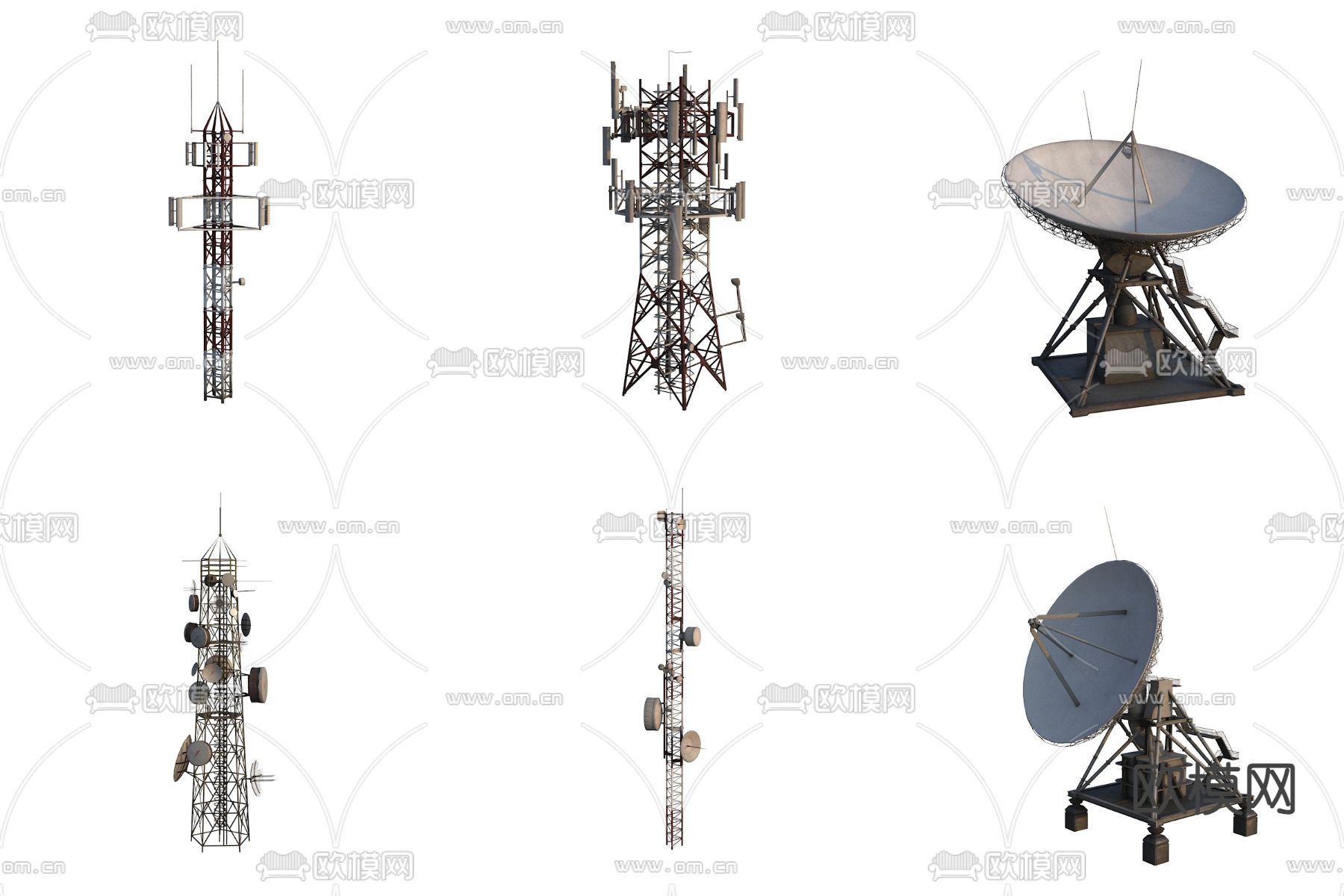 信号接收塔 雷达 无线电发射3d模型下载