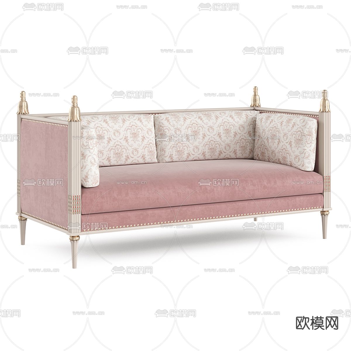 欧式双人沙发3d模型下载（渲染图1）