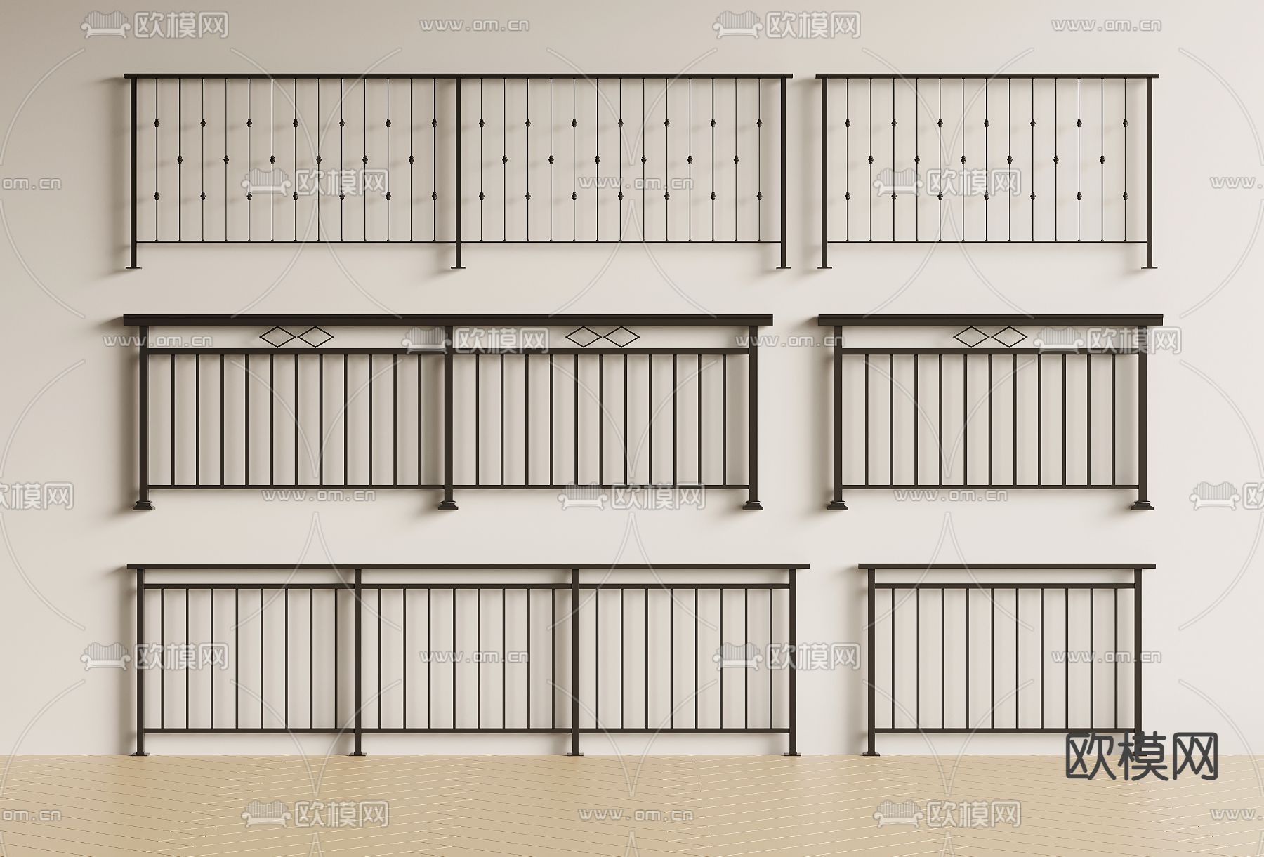 铁艺栏杆 护栏 围栏3d模型下载