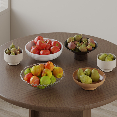  水果 果盘 苹果su模型 