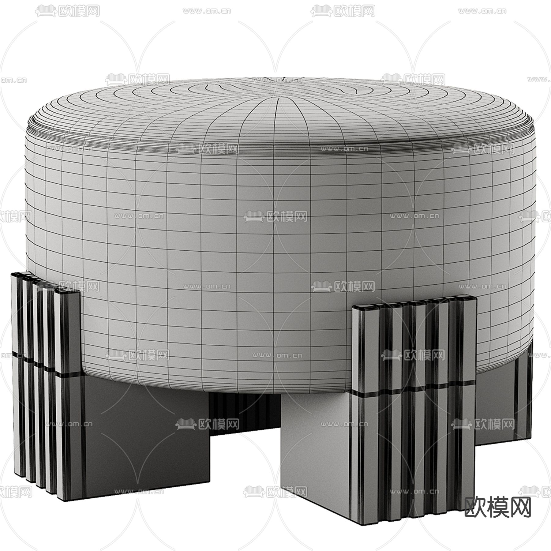 Minotti 沙发凳 圆凳 矮凳3d模型下载（渲染图2）