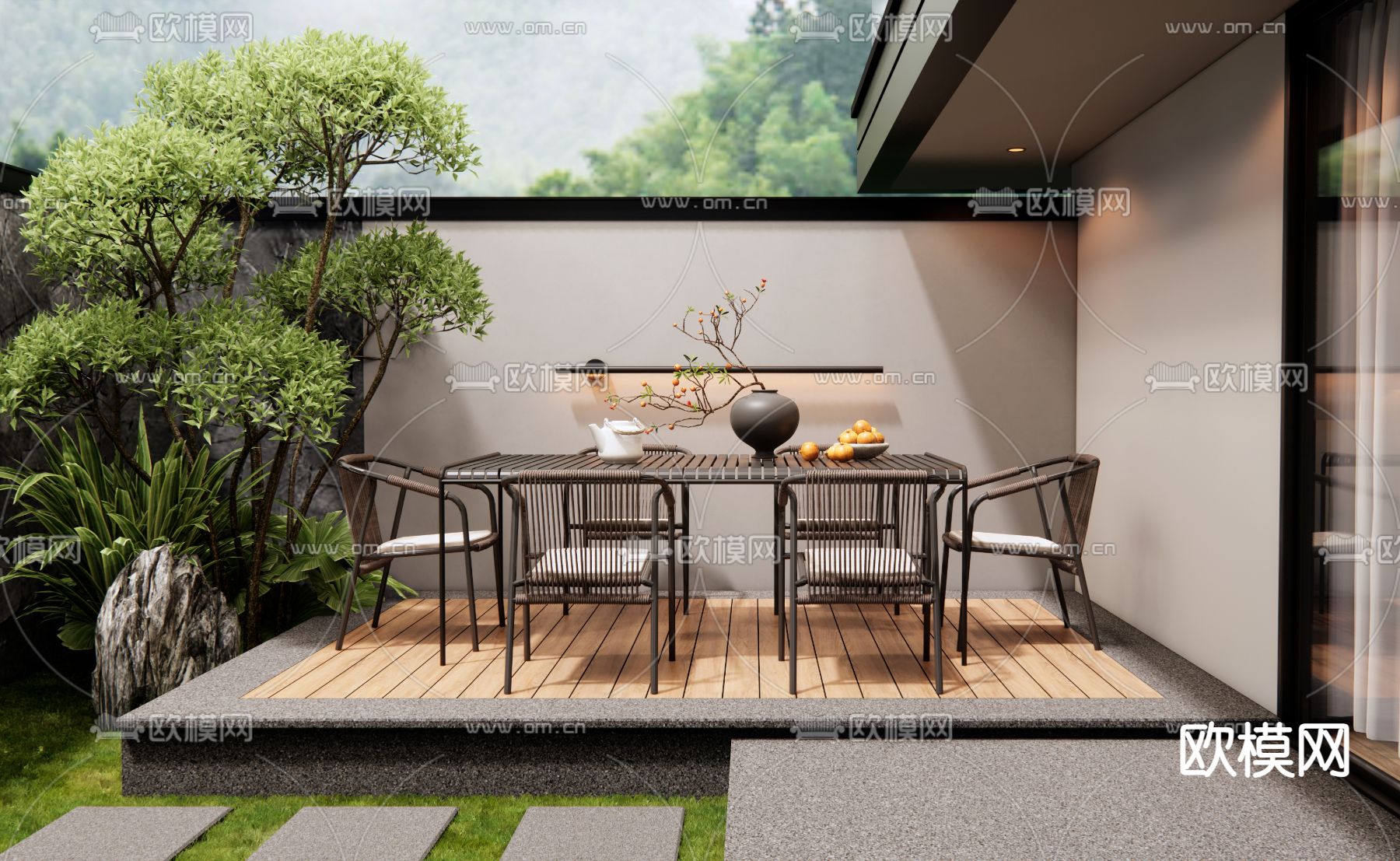 户外桌椅 餐桌椅3d模型下载