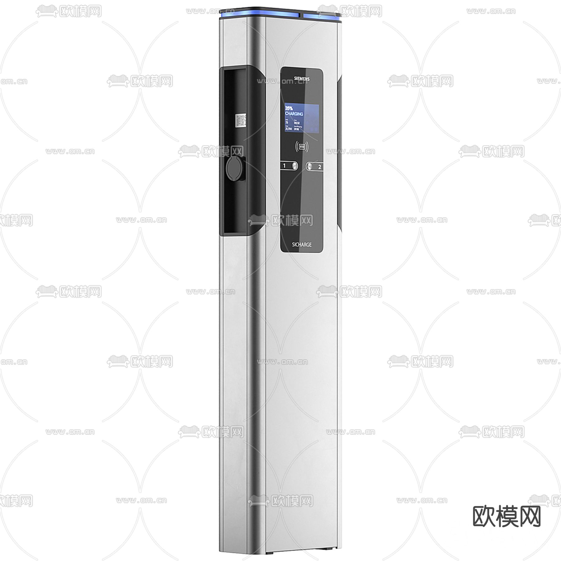 新能源充电桩 充电站3d模型下载（渲染图2）