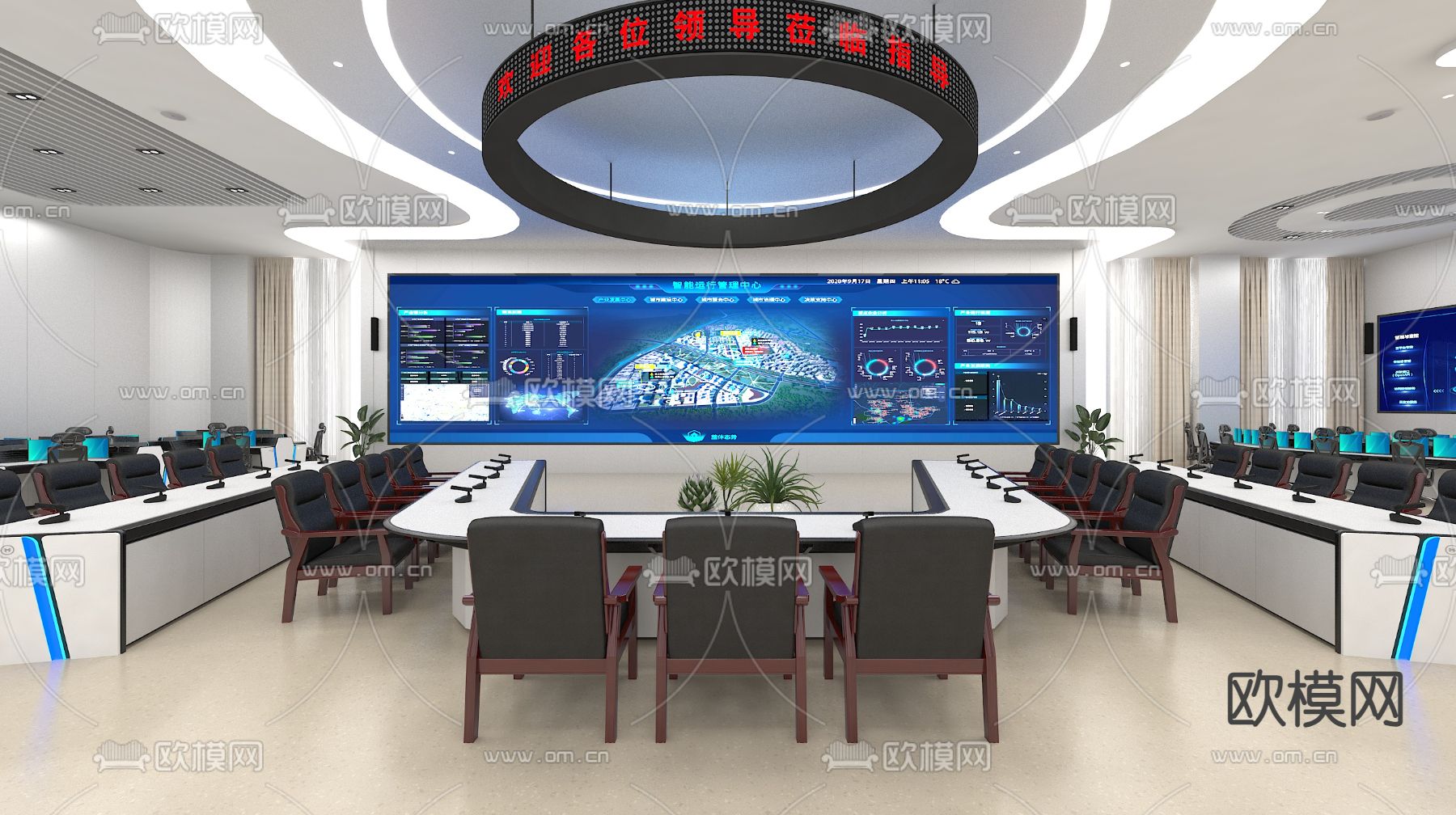 指挥室 控制室3d模型下载（渲染图1）