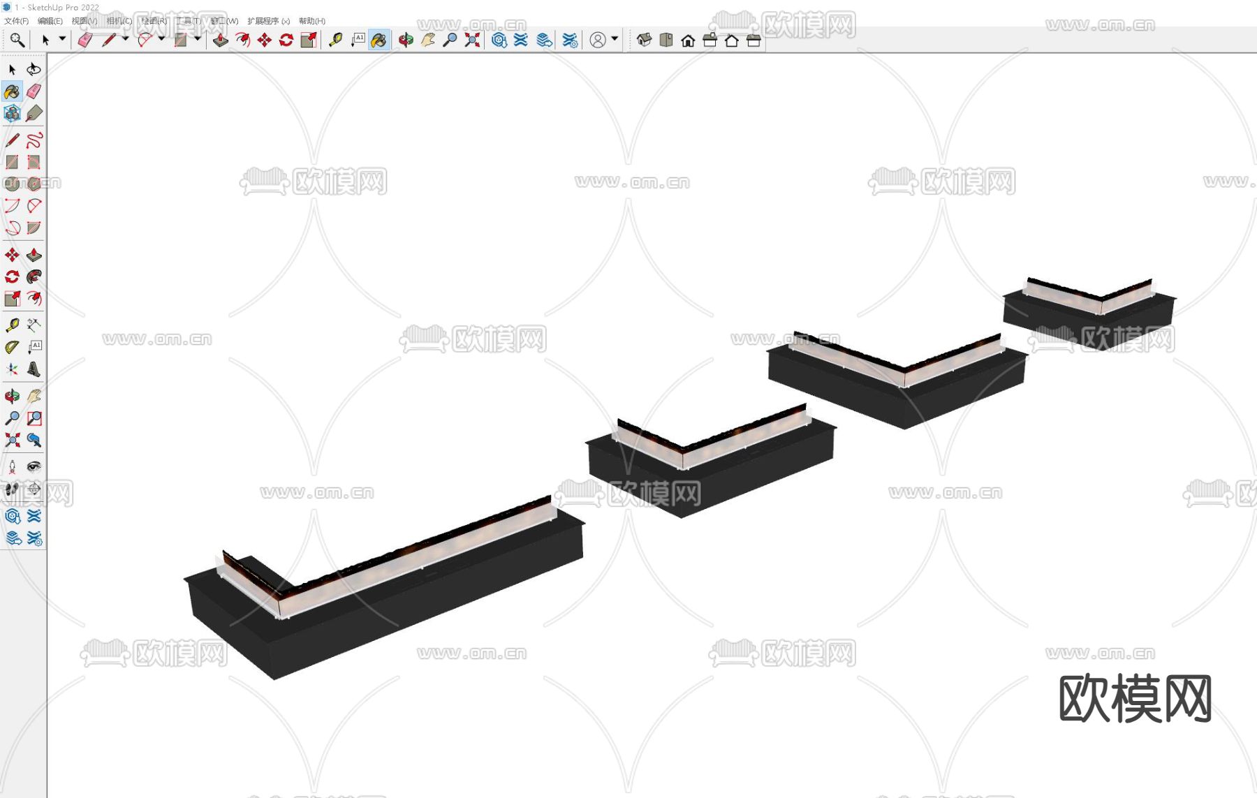 火炉 转角壁炉su模型下载（渲染图1）