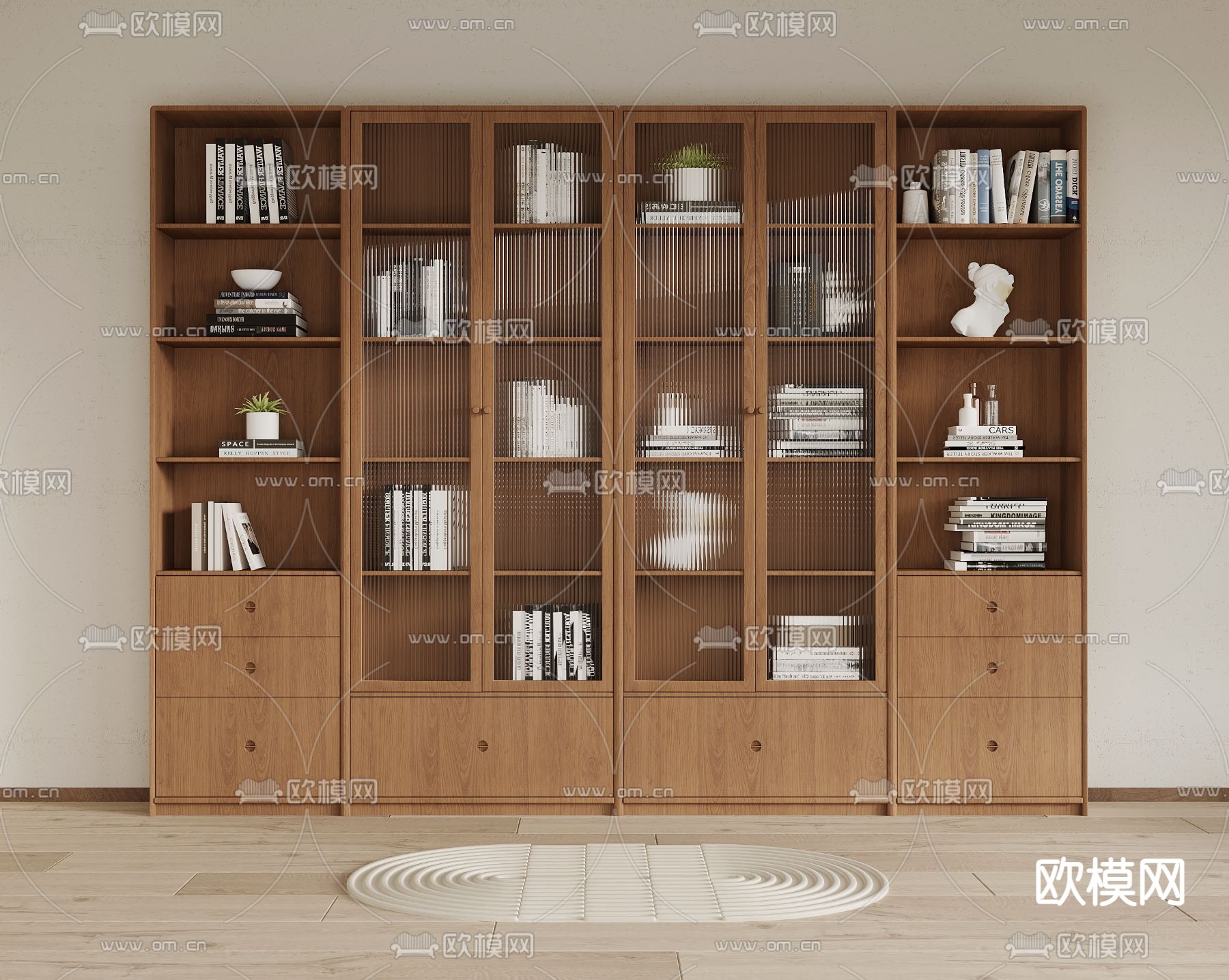 北欧书柜su模型下载（渲染图2）