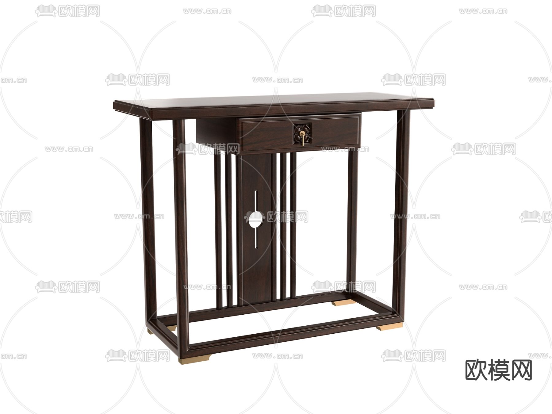 新中式端景台 条案3d模型下载
