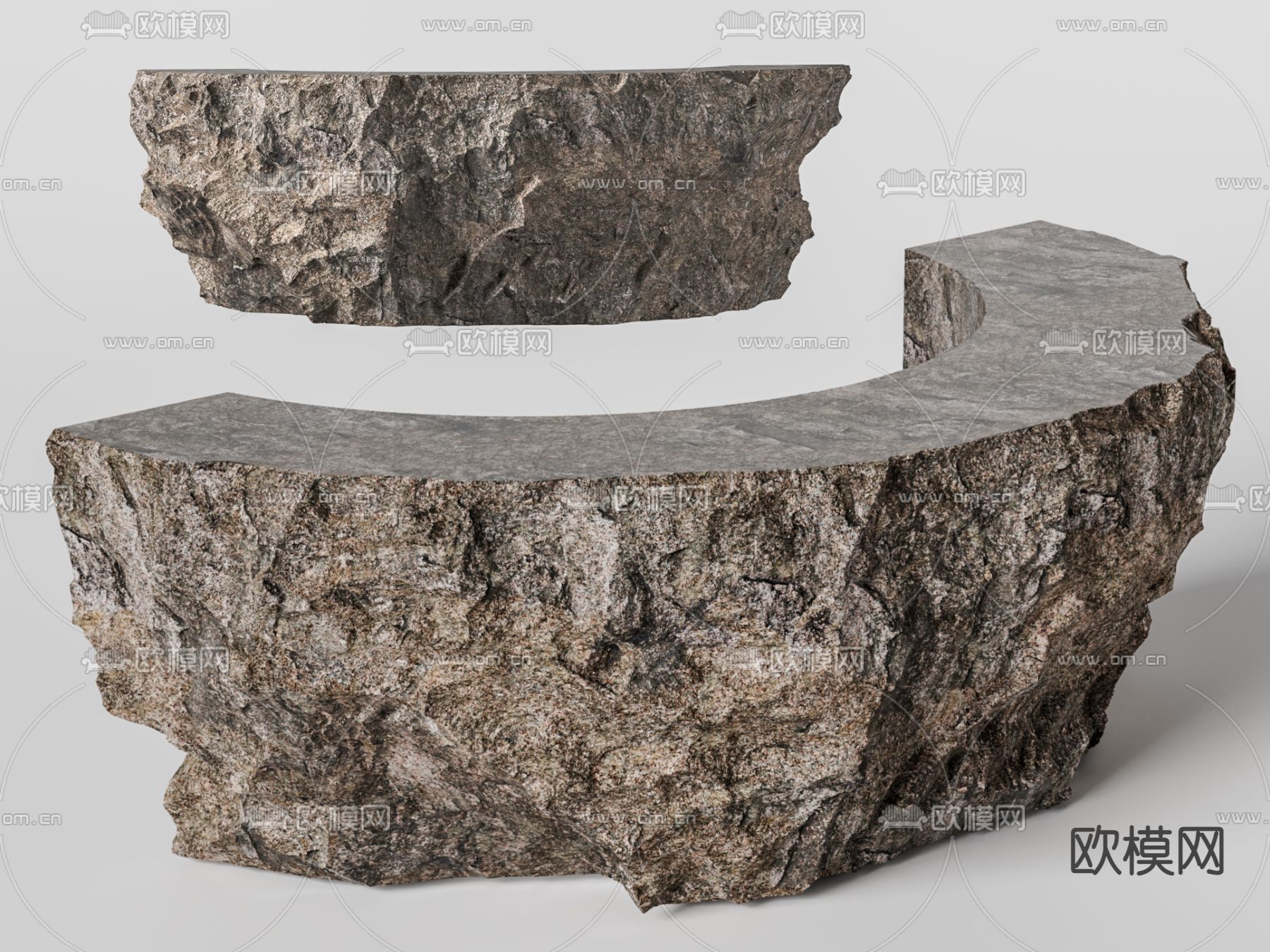 石头前台 接待台 服务台3d模型下载