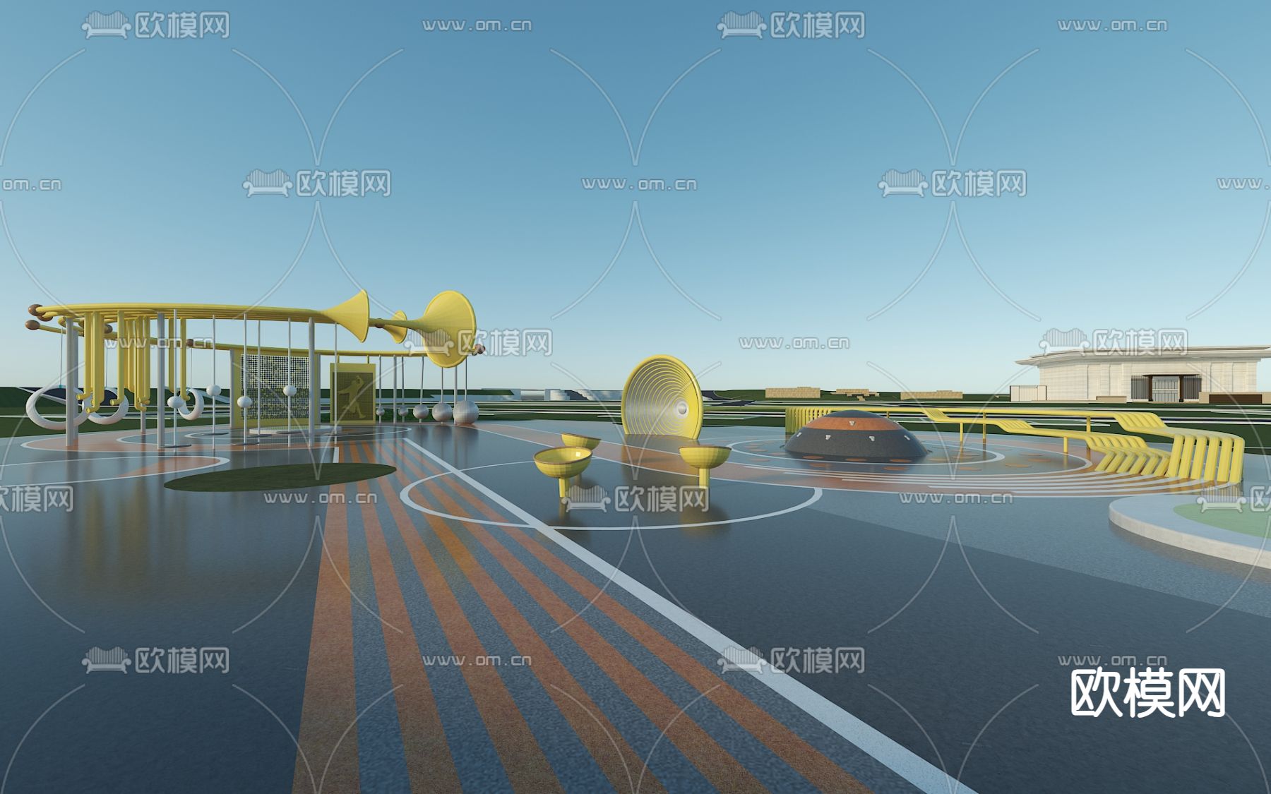 儿童游乐区 游乐设备3d模型下载