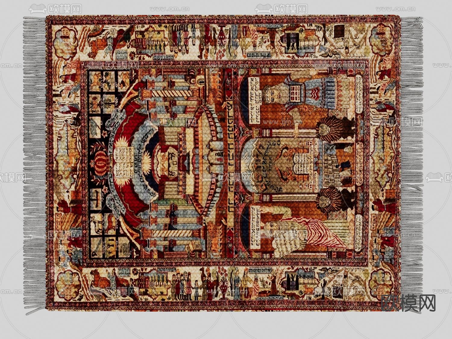 波西米亚地毯 方毯3d模型下载