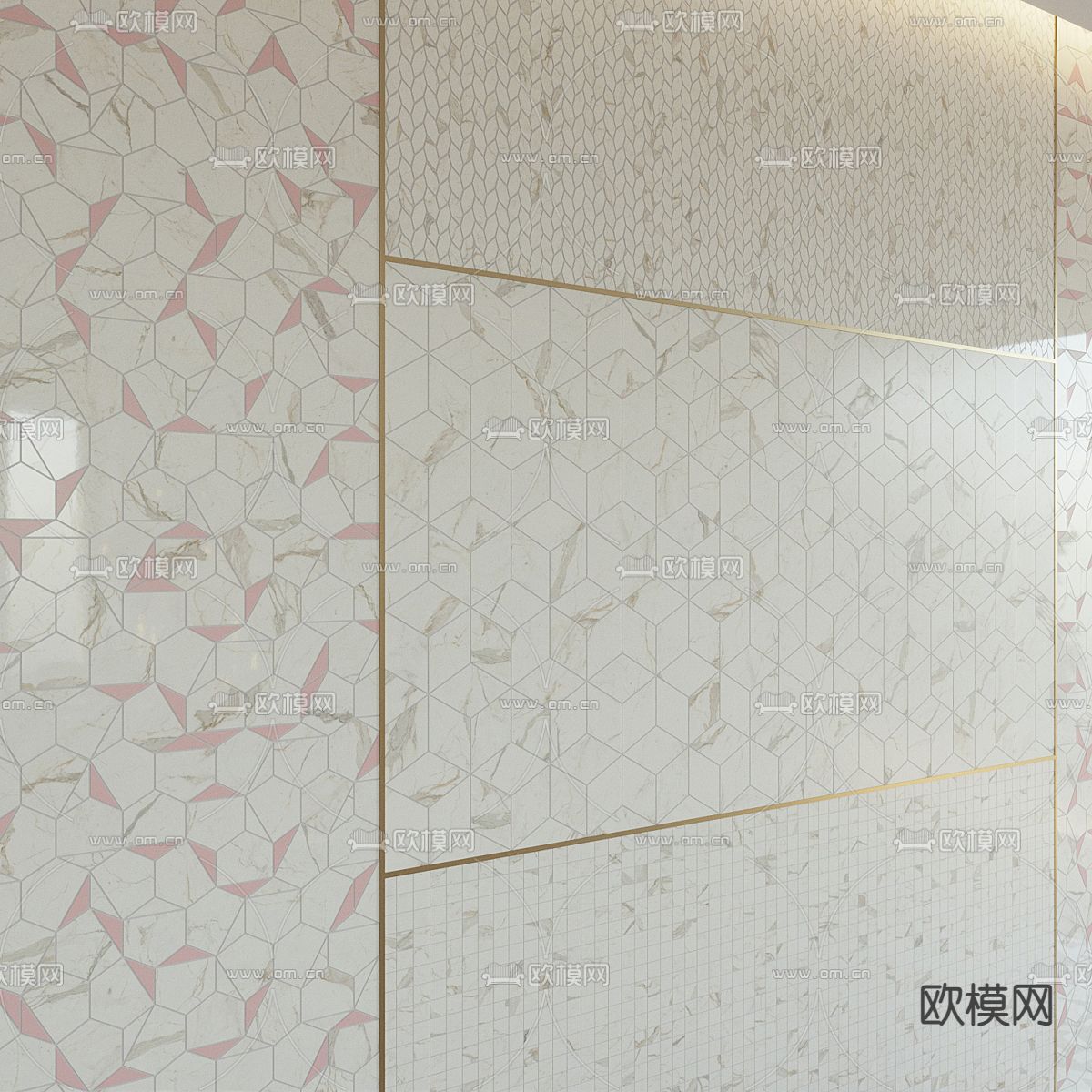 拼花瓷砖 墙砖 花砖3d模型下载