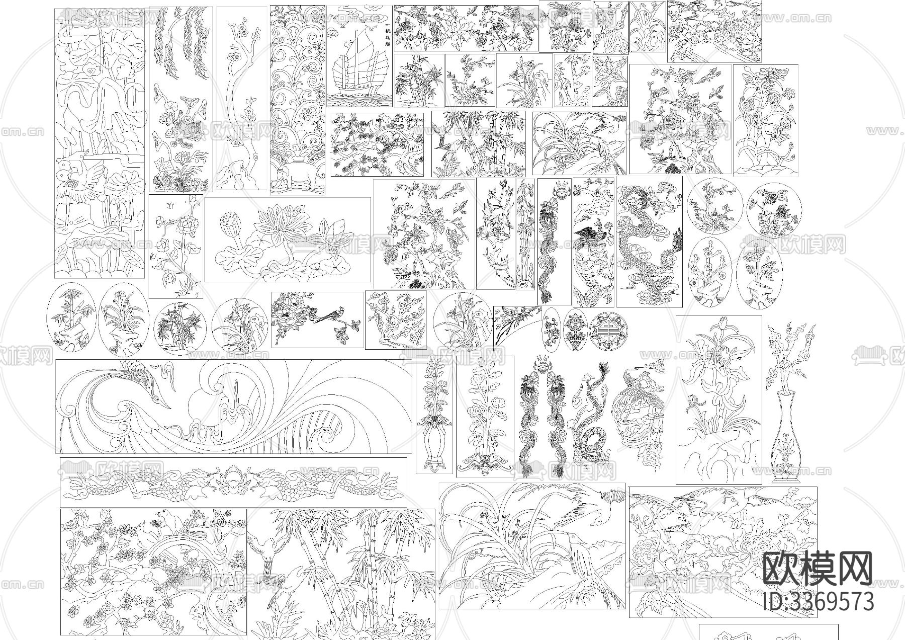 中式雕花cad图库下载（渲染图6）