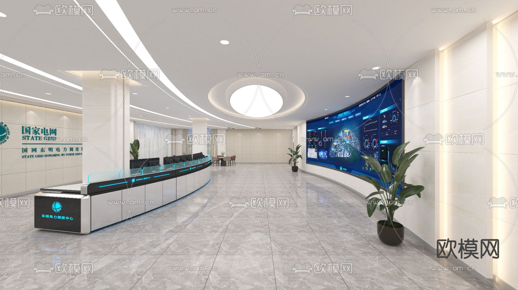 监控室 指挥控制中心3d模型下载（渲染图2）