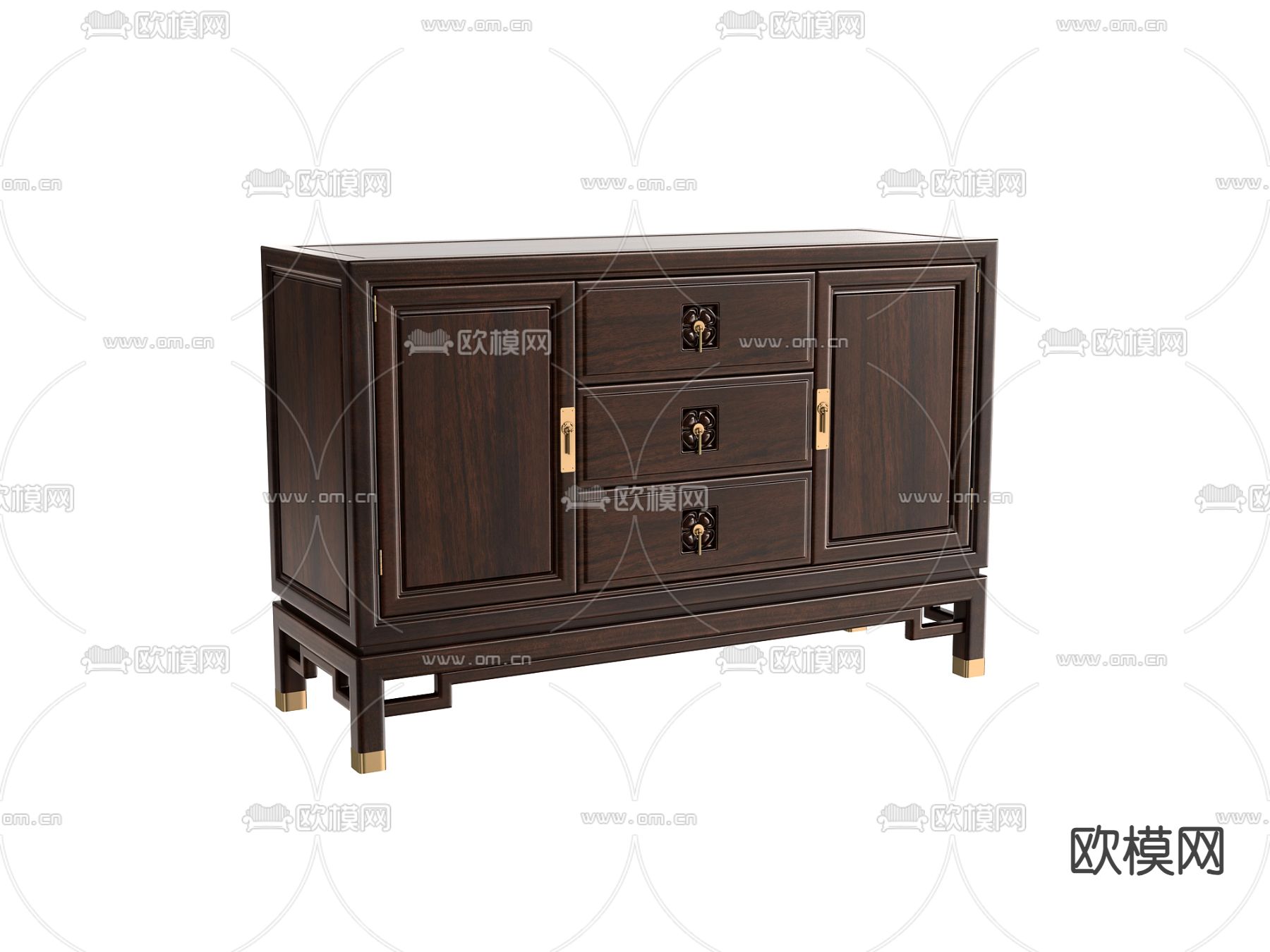 新中式斗柜 边柜3d模型下载