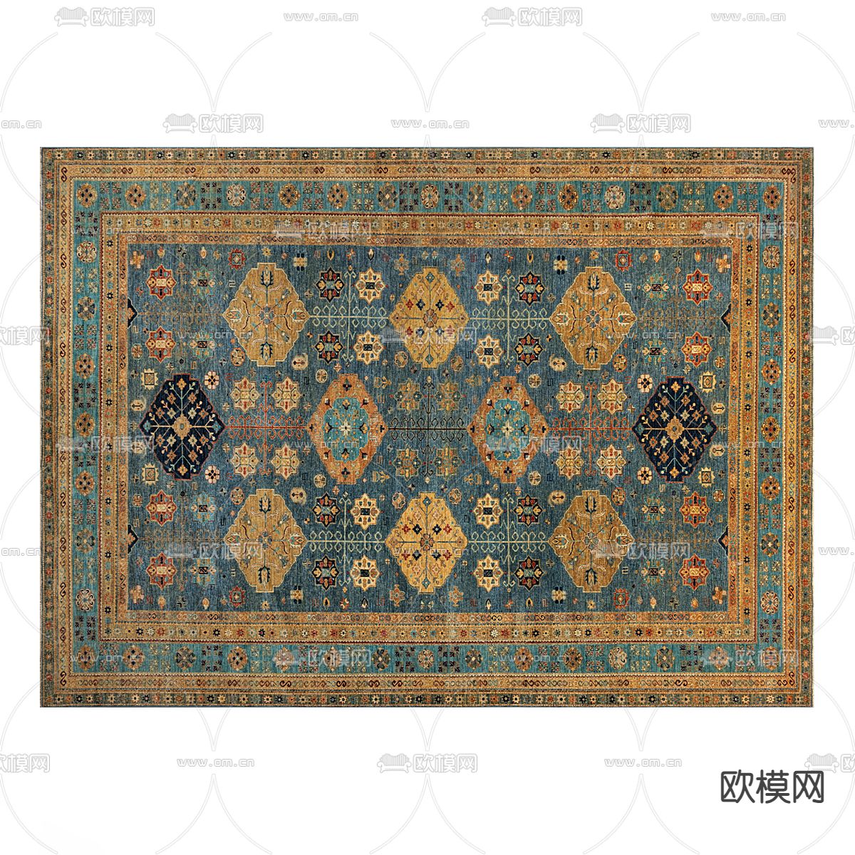 东南亚地毯 印花地毯3d模型下载