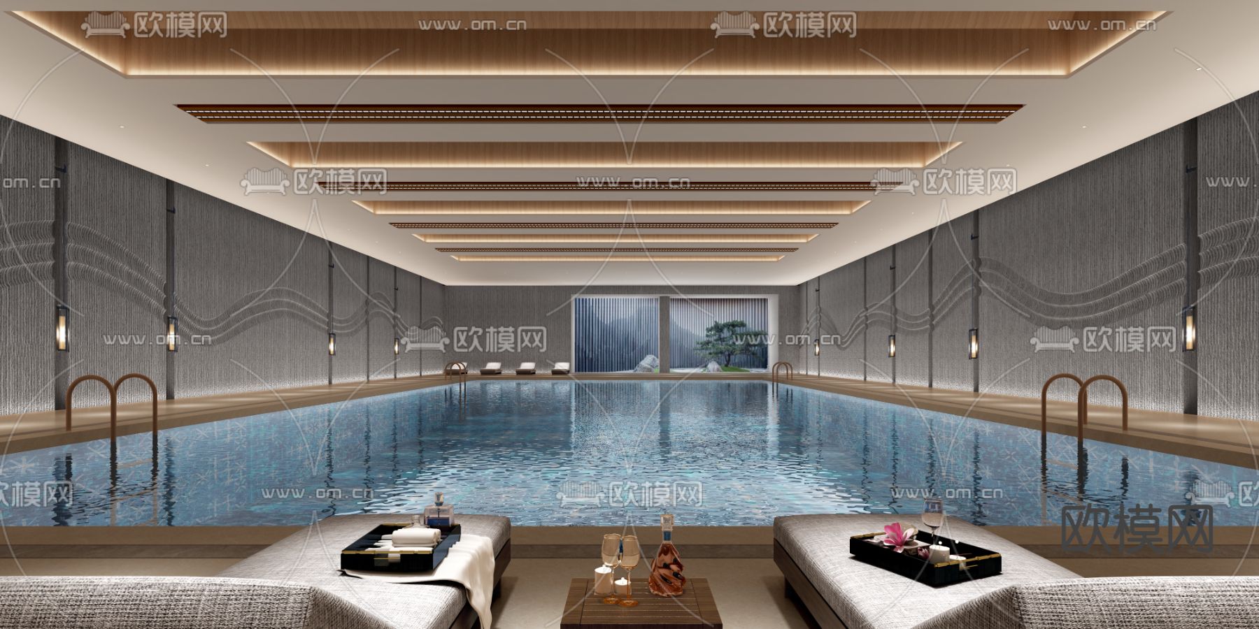 室内游泳馆 游泳池3d模型下载