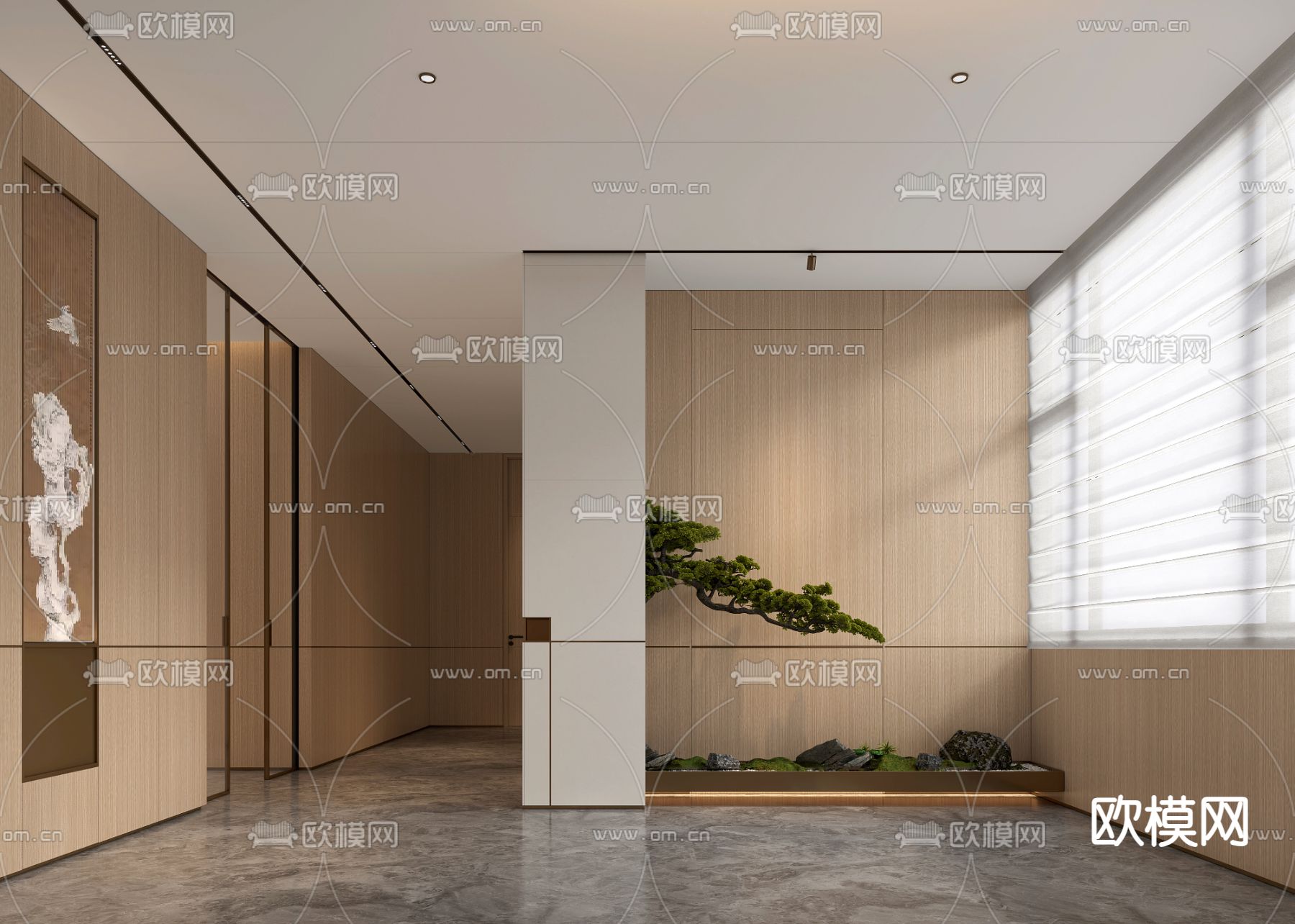 办公室走廊 过道3d模型下载（渲染图2）