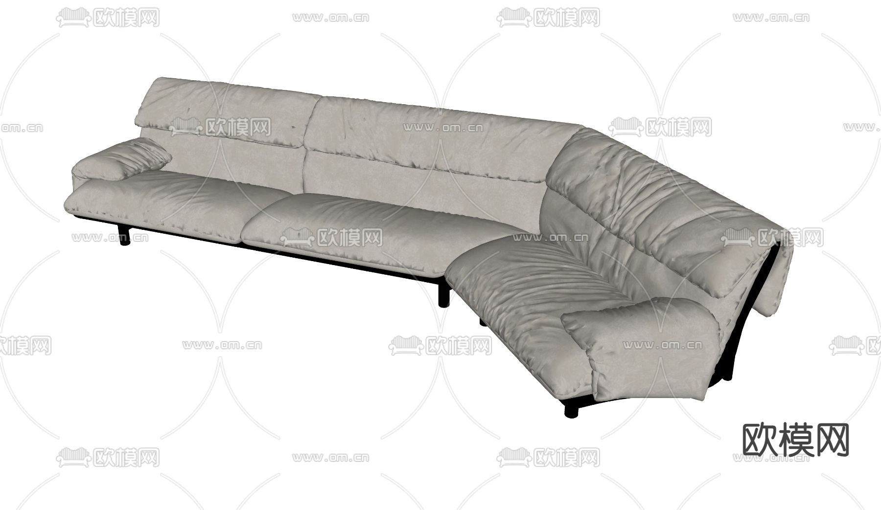 Baxter 现代多人沙发su模型下载（渲染图1）