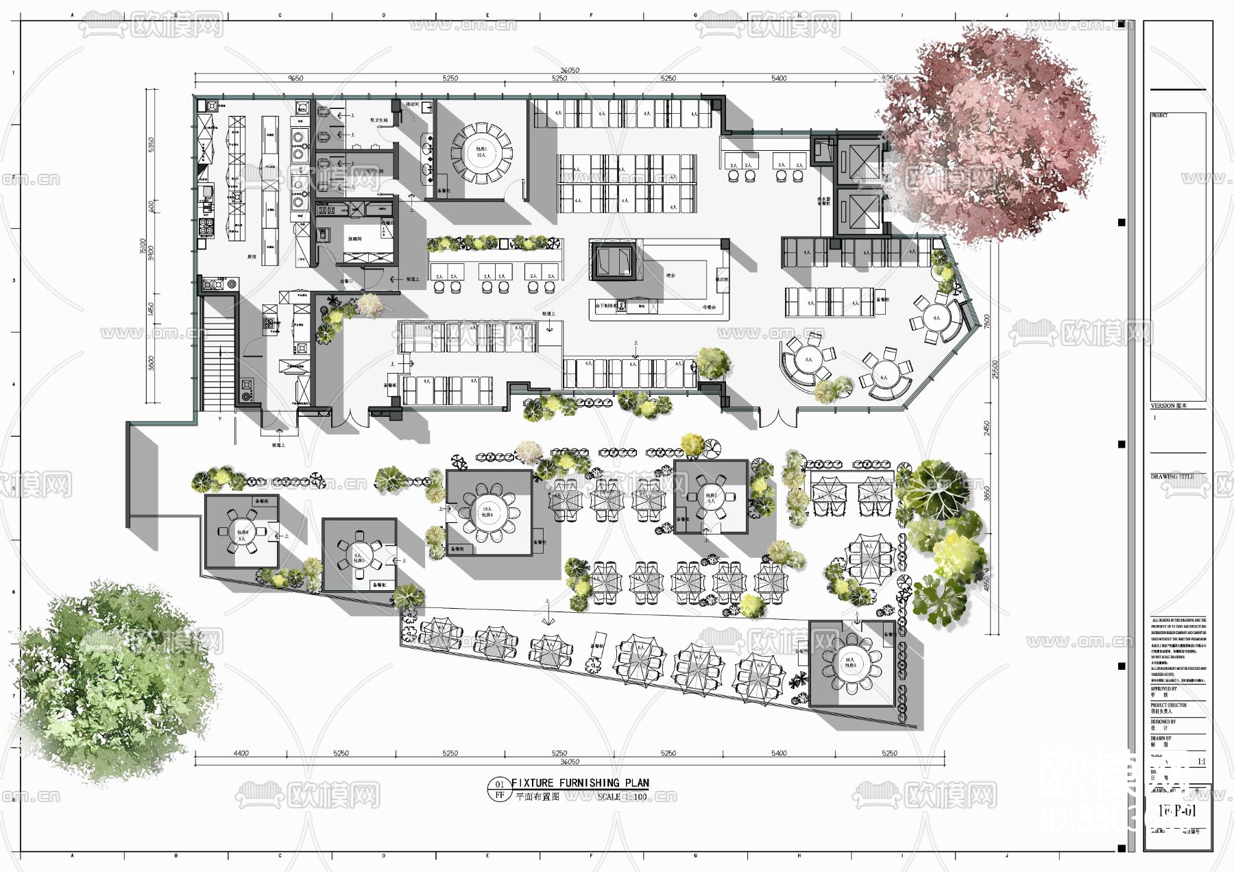 东南亚菜越南菜餐厅cad平面图下载