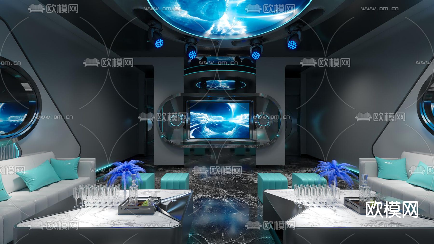 kTV包厢 夜总会 酒吧3d模型下载（渲染图2）