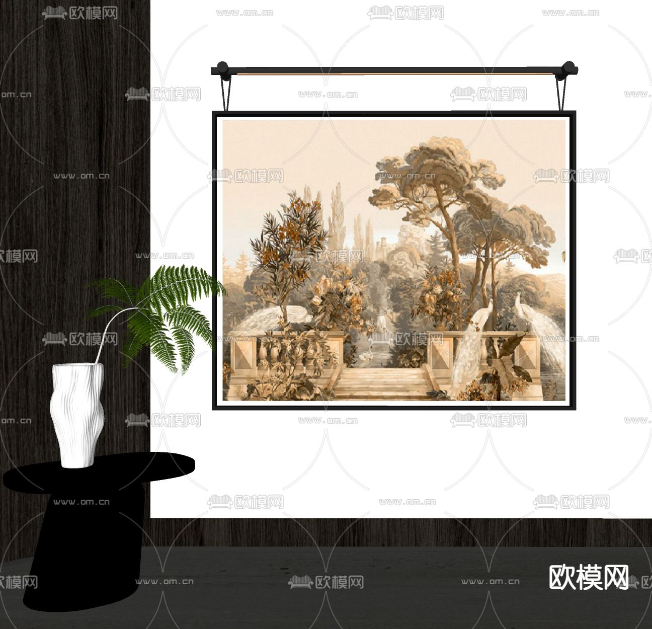 简欧装饰画su模型下载（渲染图1）