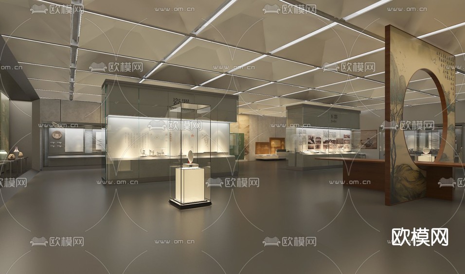 新中式器皿博物馆3d模型下载(渲染图2)