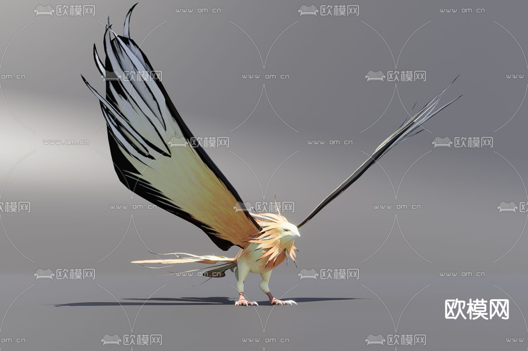 动物 凤凰3d模型下载（渲染图1）
