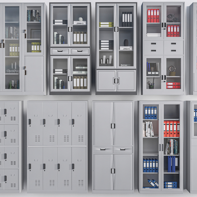  文件柜 储物柜 铁皮柜su模型 