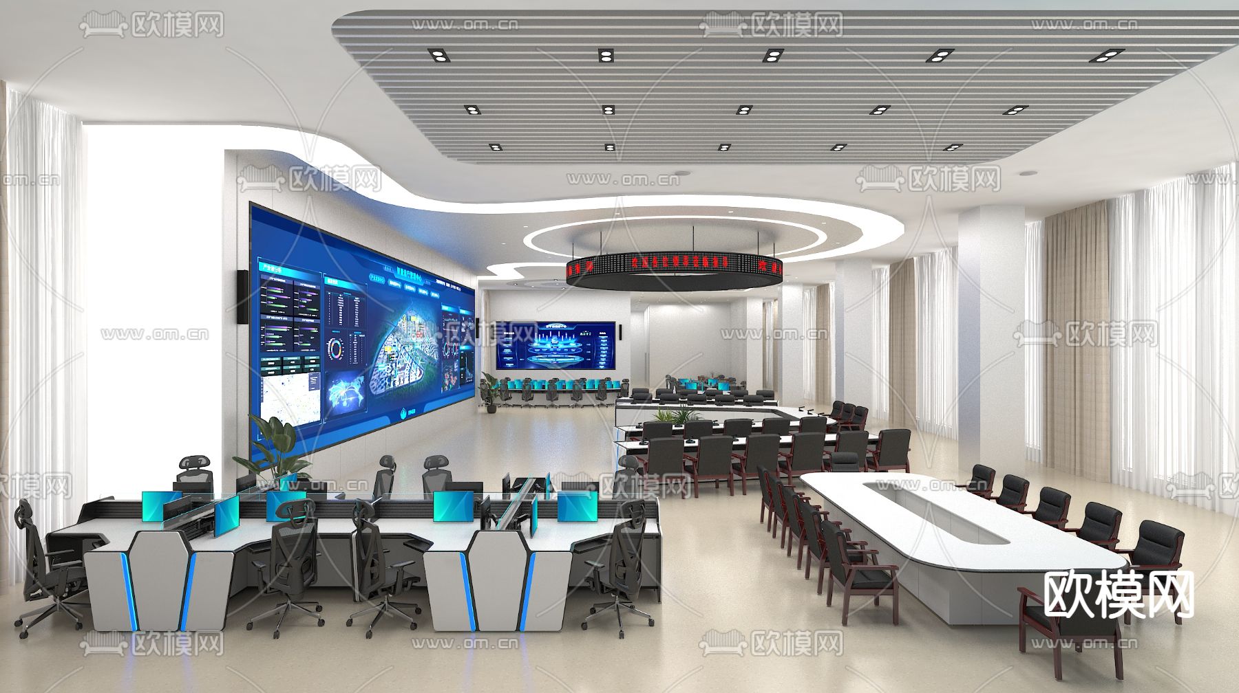 指挥室 控制室3d模型下载（渲染图2）