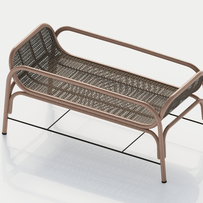  侘寂床尾凳 长凳 矮凳su模型 