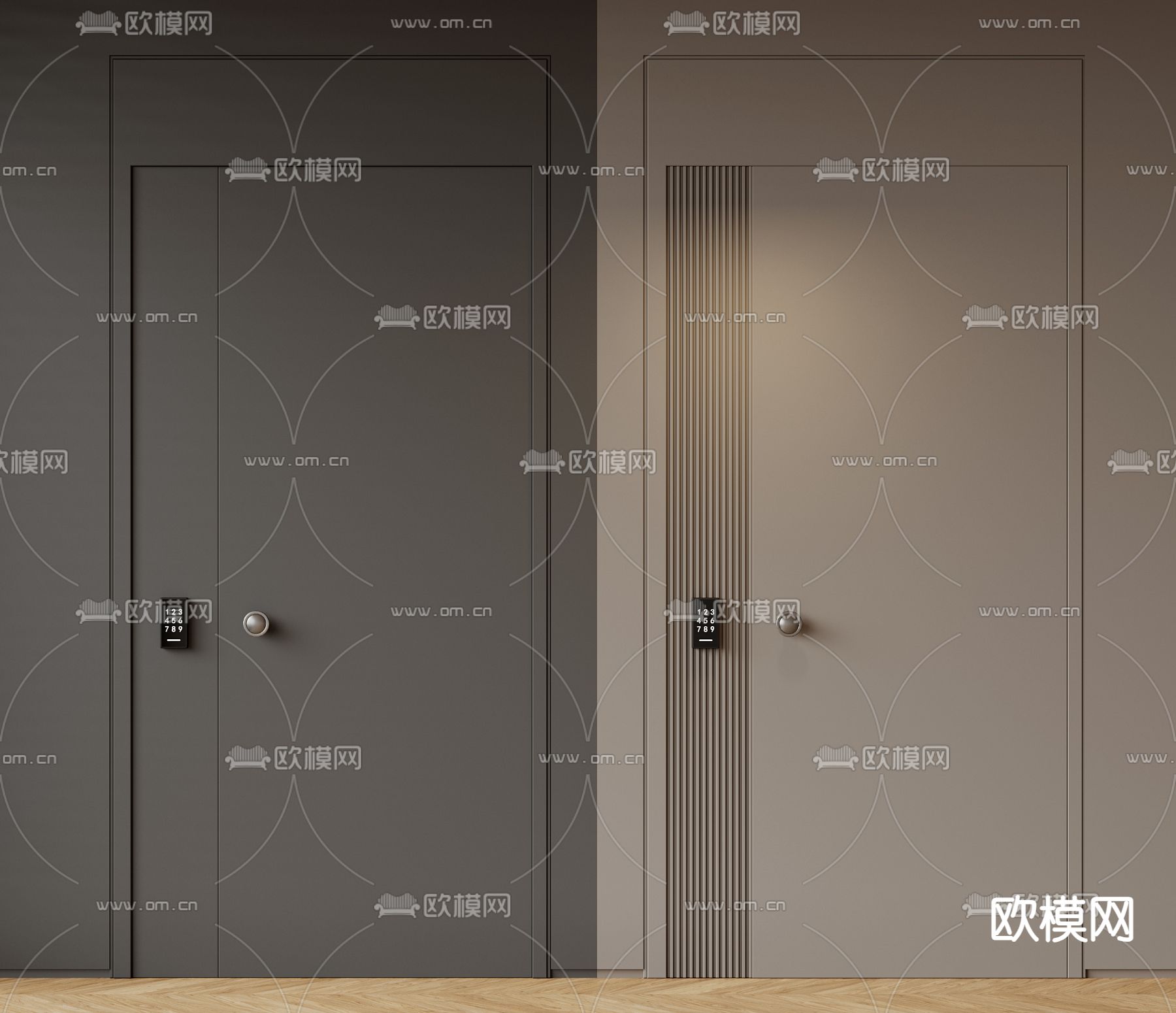 防盗门 入户门 密码门3d模型下载